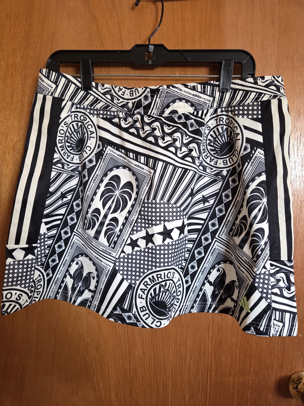 Adidas And FARM Rio Black & White Graphic Skater Skirt